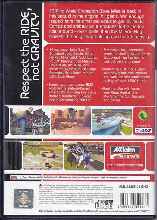 Dave Mirra Freestyle BMX 2 - PS2 (B Grade) (Genbrug)